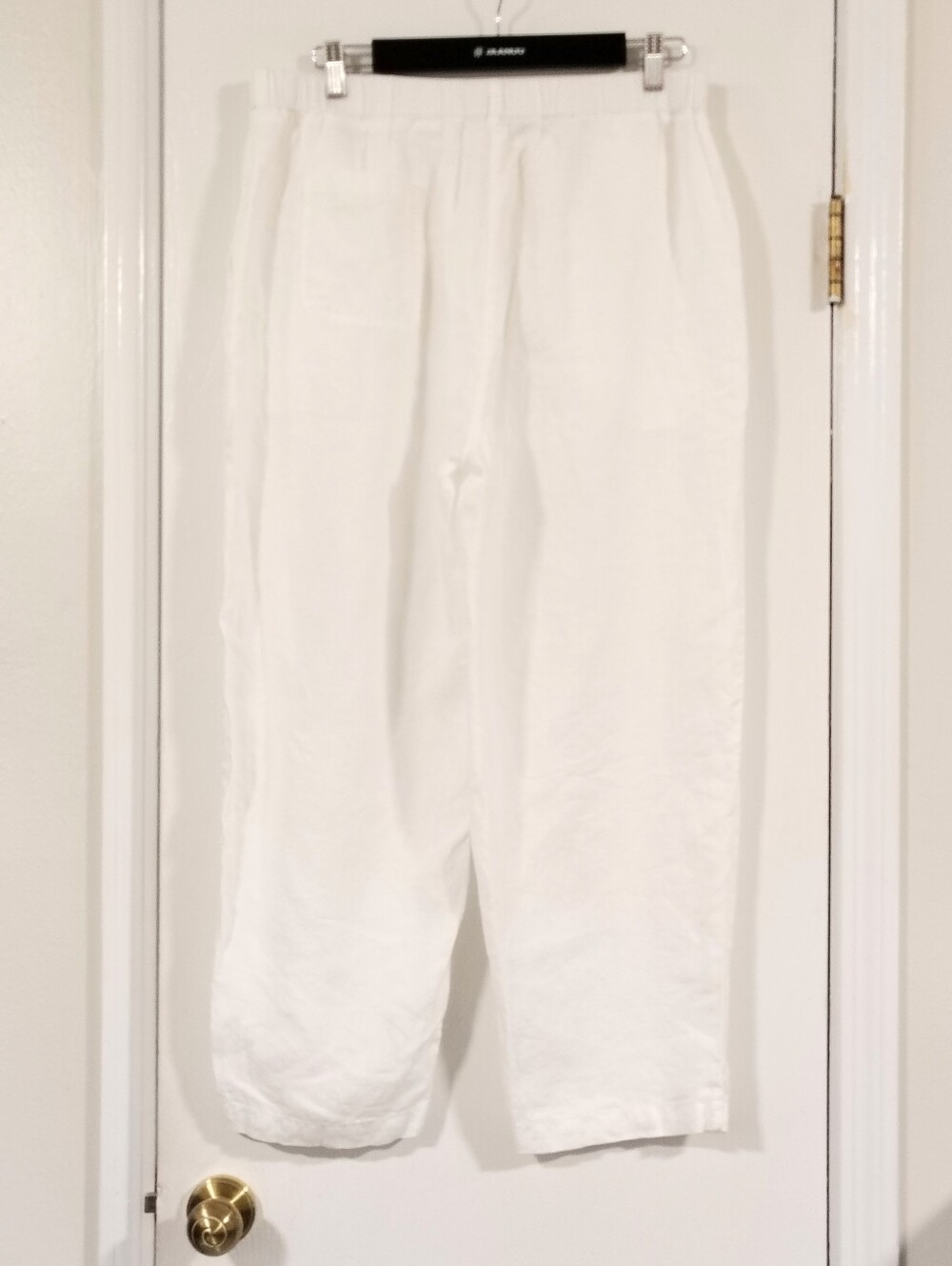 Quince White 100% European Linen Pants Women's Large Relaxed Lagenlook Coastal - Picture 9 of 10